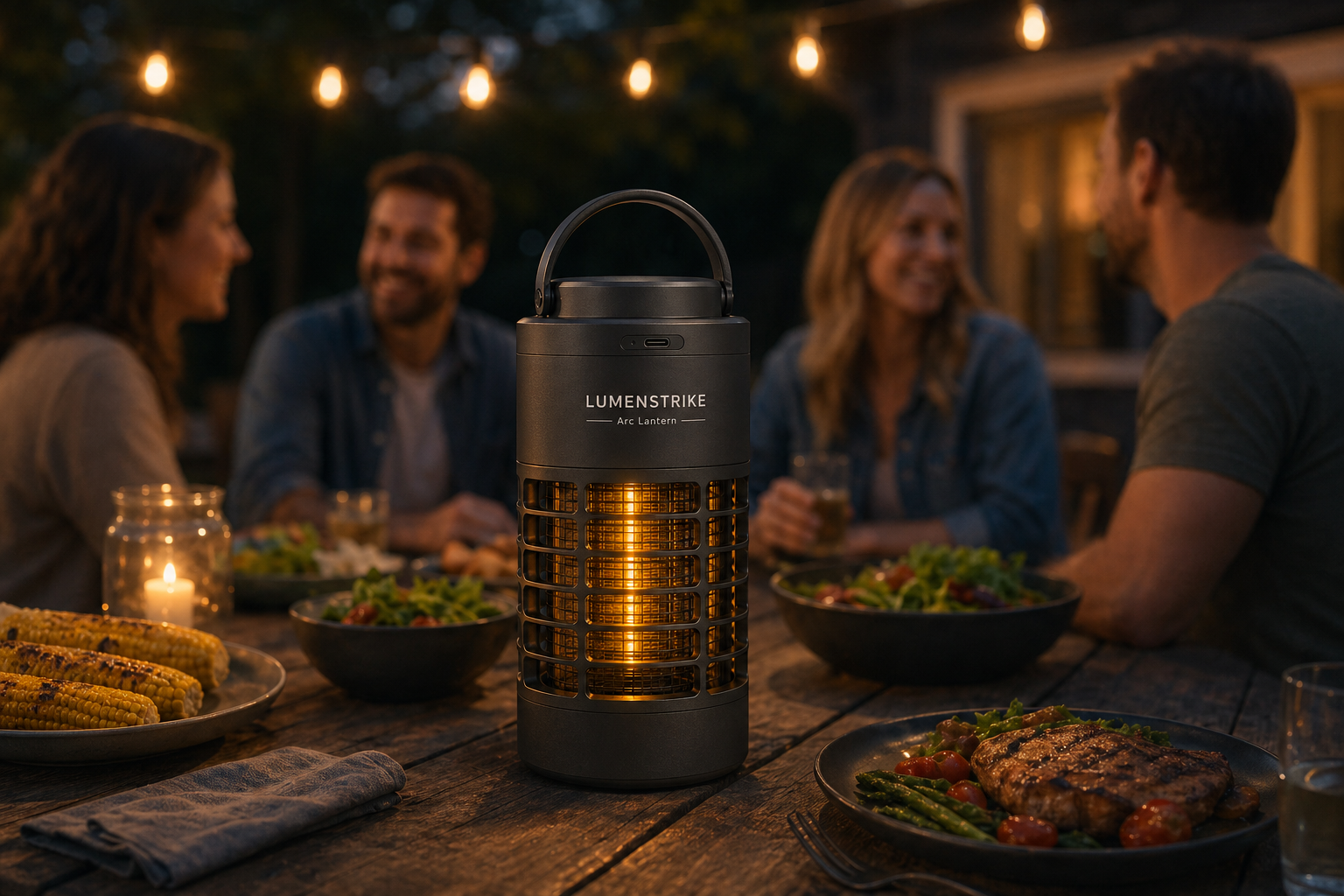 LumenStrike on a patio during an outdoor dinner